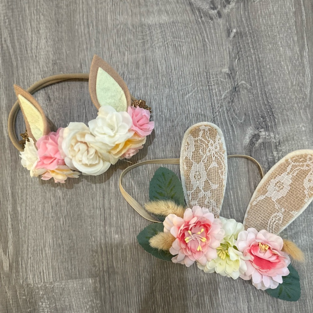 Floral Bunny Ear Headbands